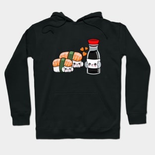 All i need is sushi and soya, Kawaii sushi and soya cartoon. Hoodie